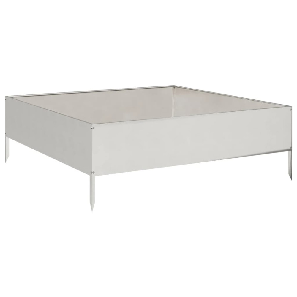 vidaXL Ζαρντινιέρα Υπερυψωμένη 100x100x33,5 εκ. από Ανοξείδωτο Ατσάλι