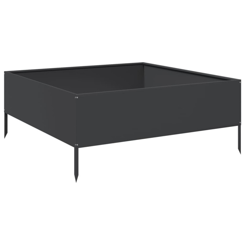 vidaXL Ζαρντινιέρα Υπερυψωμένη Μαύρο 100x100x41 εκ. Ατσάλι