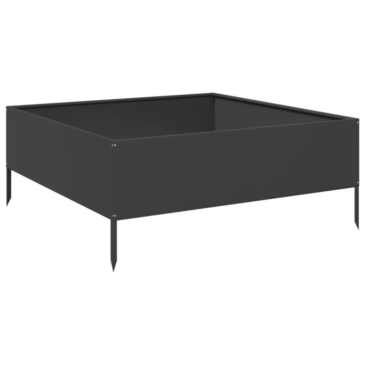 vidaXL Ζαρντινιέρα Υπερυψωμένη Μαύρο 100x100x41 εκ. Ατσάλι