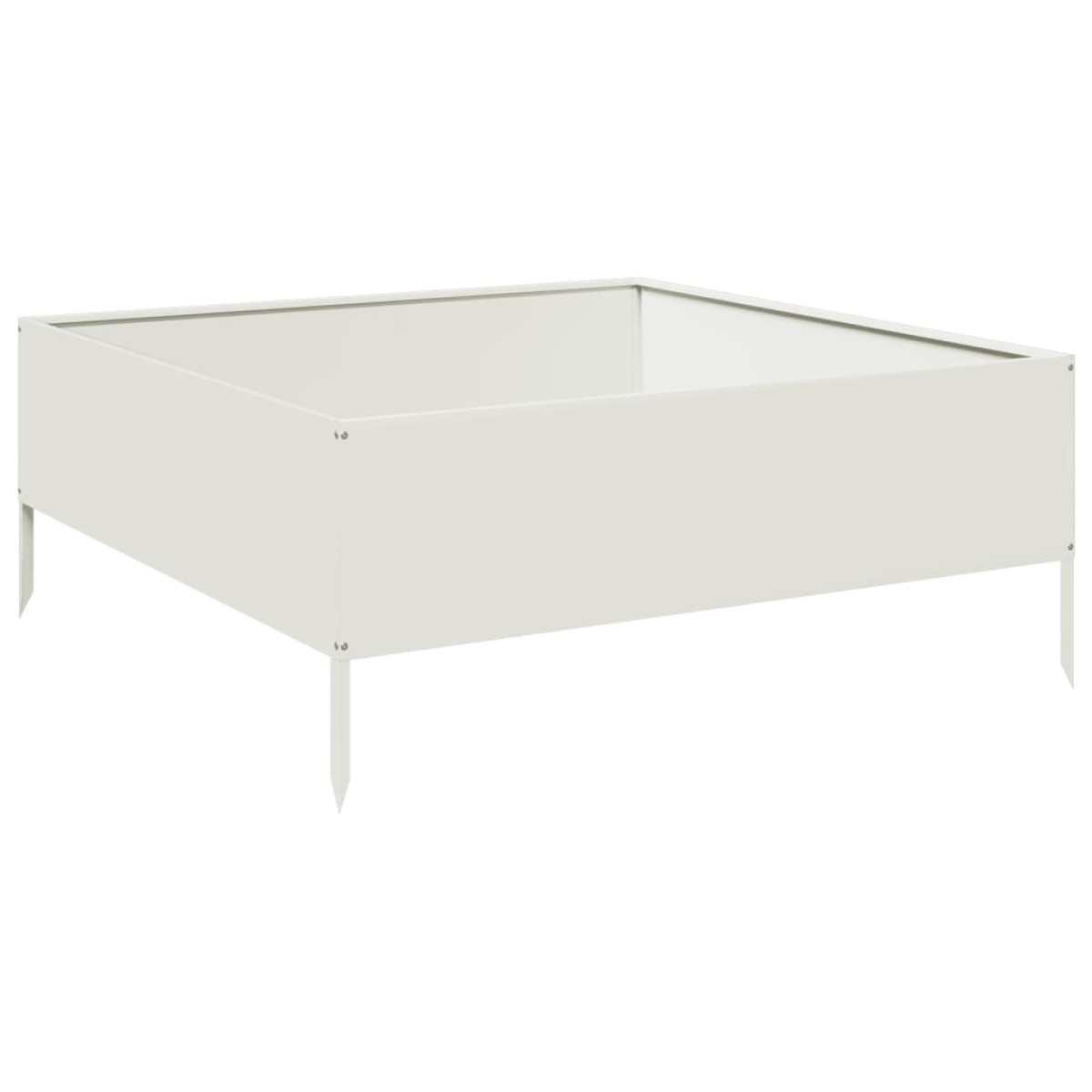 vidaXL Ζαρντινιέρα Υπερυψωμένη Λευκό 100x100x41 εκ. Ατσάλι