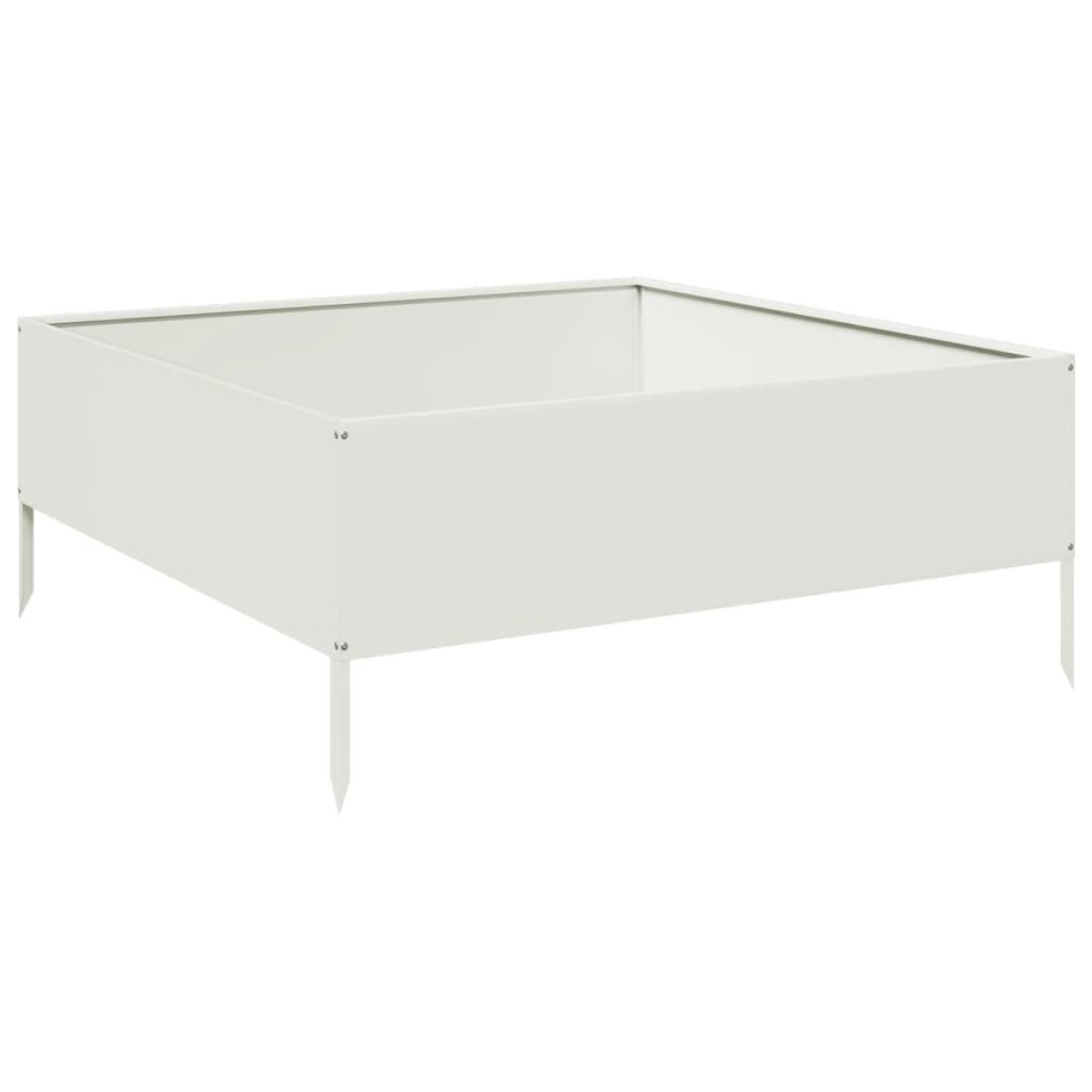 vidaXL Ζαρντινιέρα Υπερυψωμένη Λευκό 100x100x41 εκ. Ατσάλι