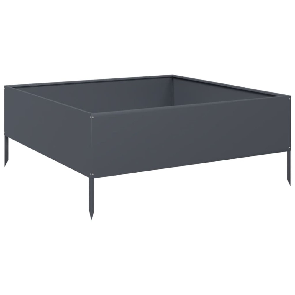 vidaXL Ζαρντινιέρα Υπερυψωμένη Ανθρακί 100x100x41 εκ. Ατσάλι