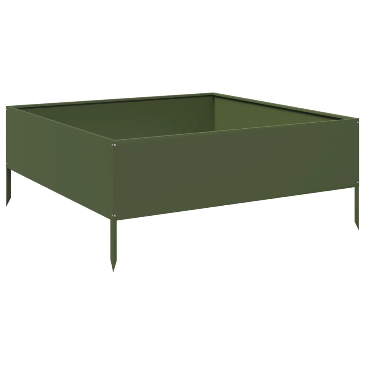 vidaXL Ζαρντινιέρα Υπερυψωμένη Λαδί 100x100x41 εκ. Ατσάλι