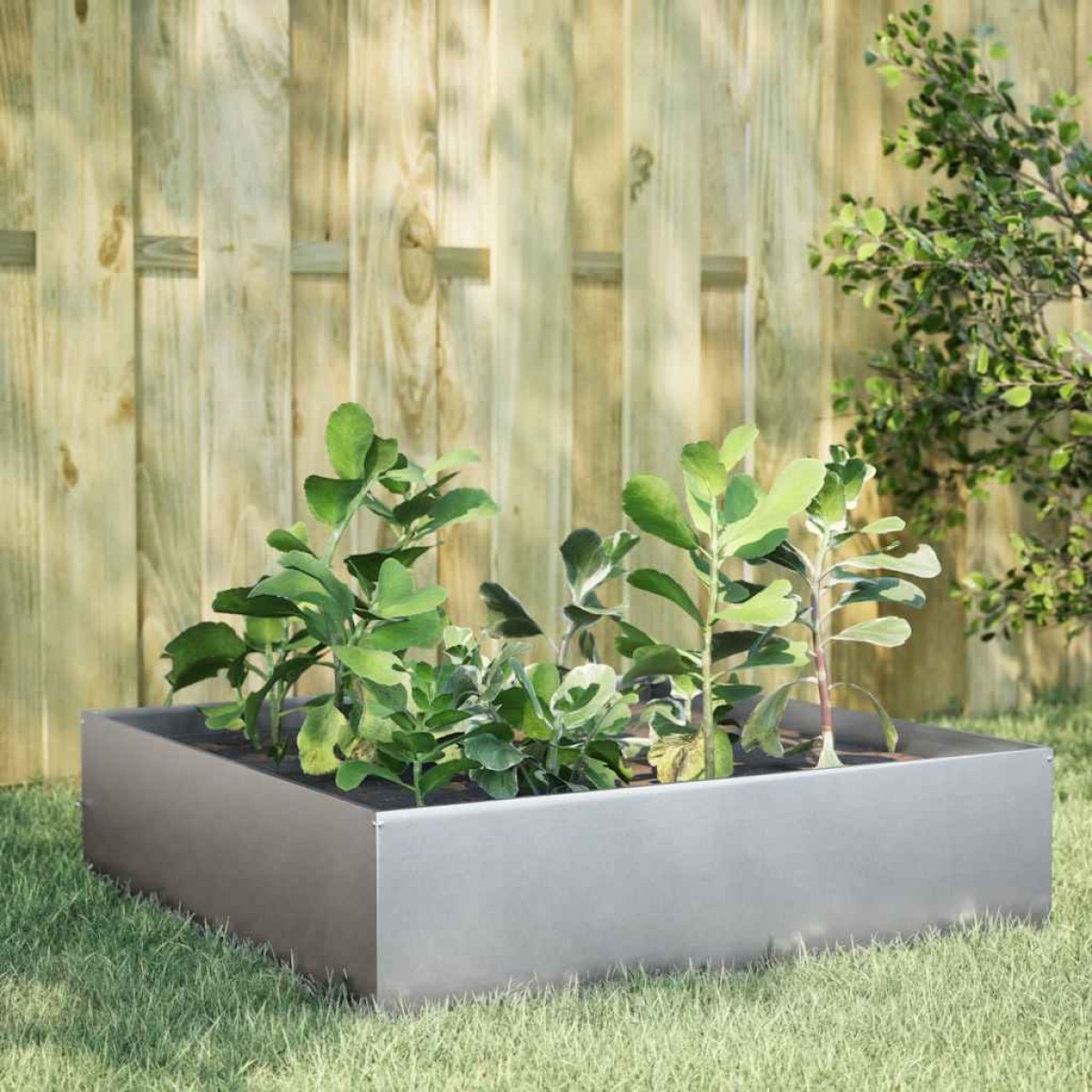 vidaXL Ζαρντινιέρα Υπερυψωμένη 100x100x41 εκ. Γαλβανισμένο Χάλυβα