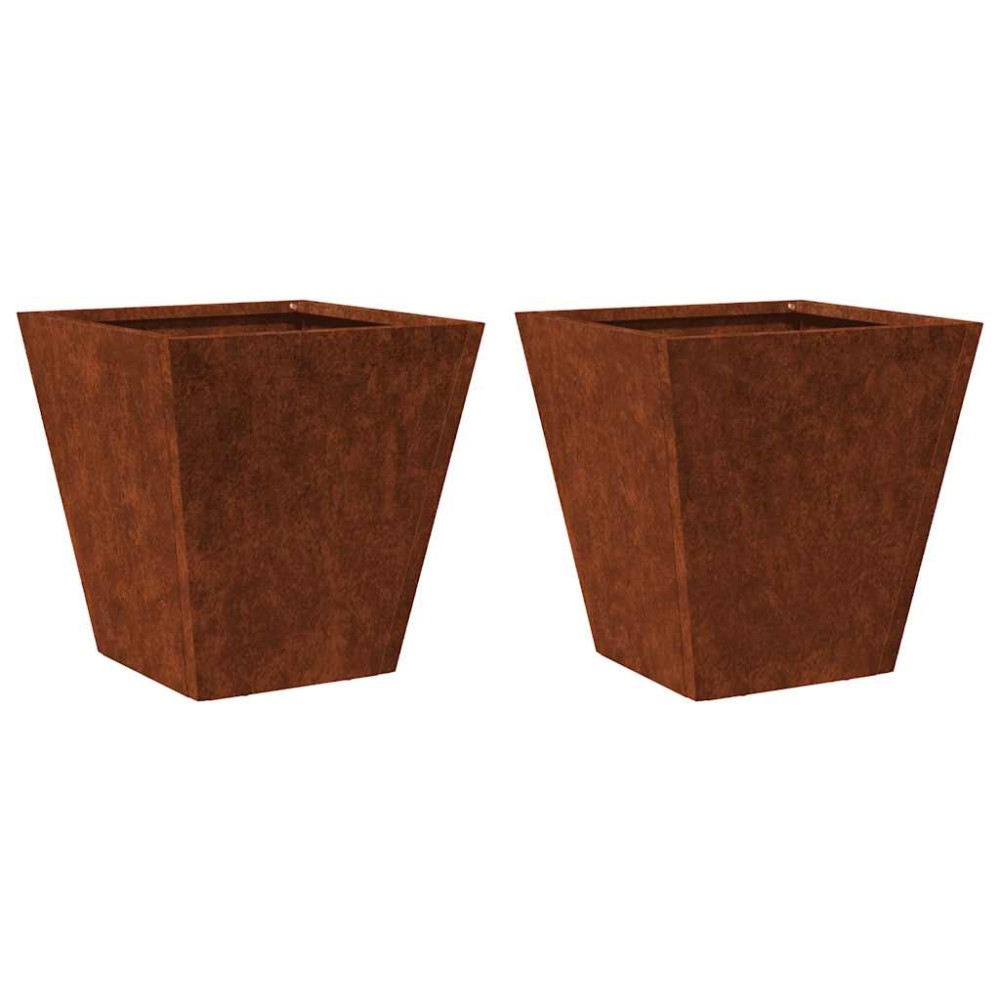 vidaXL Ζαρντινιέρες Κήπου 2 τεμ. 30x30x30cm Ατσάλι σκληρυθέν στον αέρα