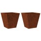 vidaXL Ζαρντινιέρες Κήπου 2 τεμ. 30x30x30cm Ατσάλι σκληρυθέν στον αέρα