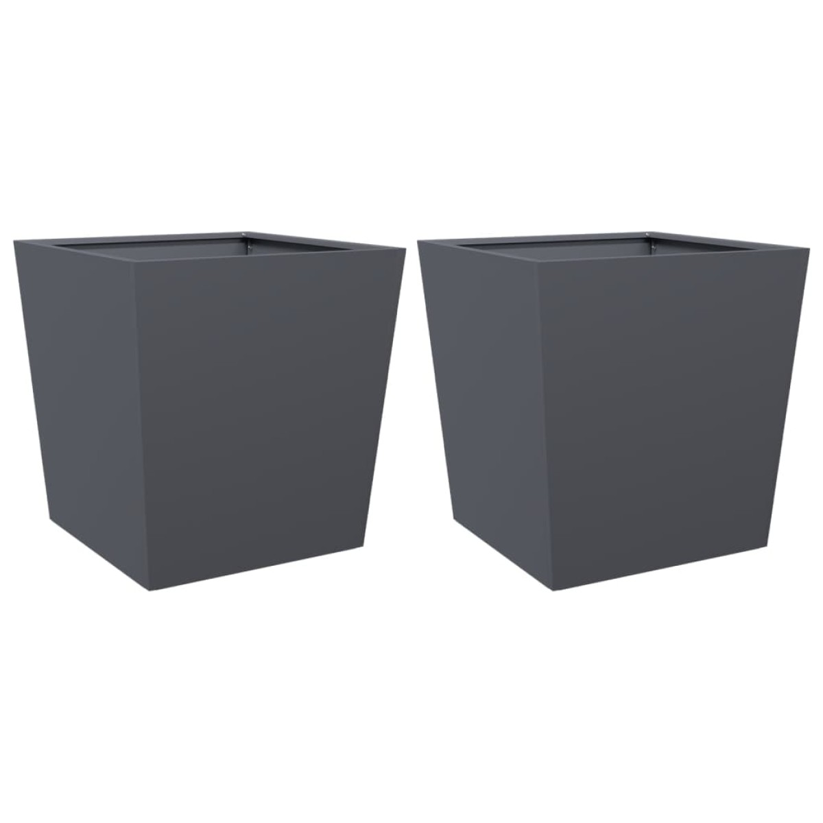 vidaXL Ζαρντινιέρες Κήπου 2 τεμ. Ανθρακί 50x50x50 εκ. από Ατσάλι