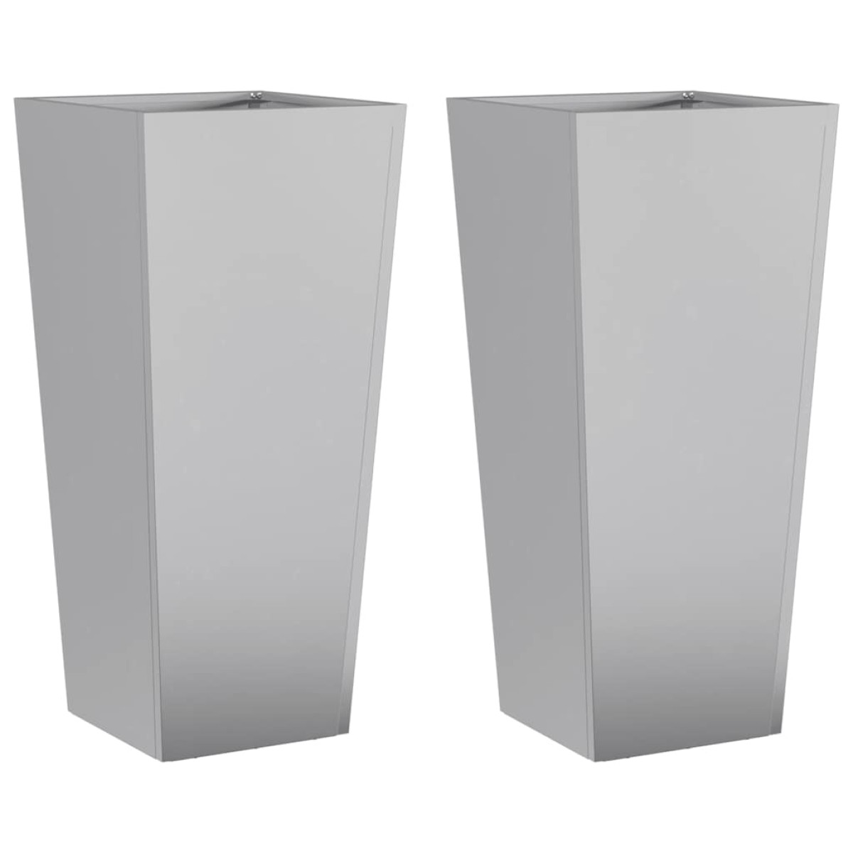 vidaXL Ζαρντινιέρες Κήπου 2 τεμ. 35x35x75 εκ. από Γαλβανισμένο Χάλυβα