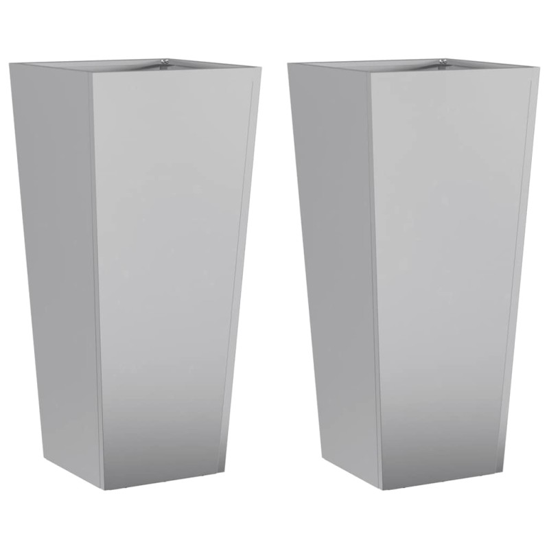 vidaXL Ζαρντινιέρες Κήπου 2 τεμ. 35x35x75 εκ. από Γαλβανισμένο Χάλυβα