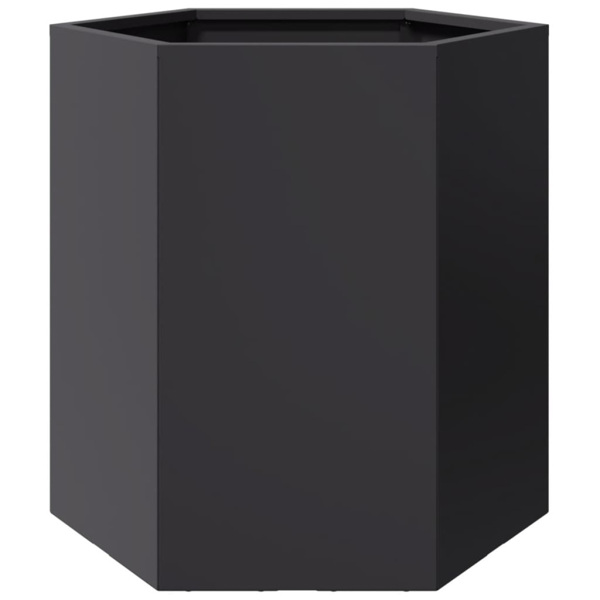 vidaXL Ζαρντινιέρες Κήπου 2τεμ. Εξάγωνη Μαύρη 46x40x45 εκ. Ατσάλι