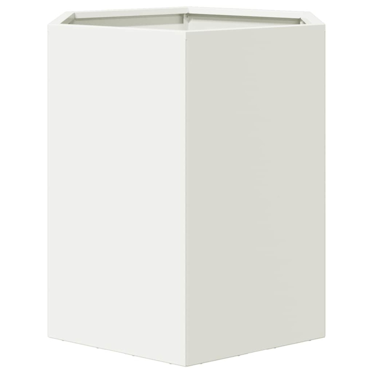 vidaXL Ζαρντινιέρες Κήπου 2τεμ. Εξάγωνη Λευκή 46x40x45 εκ. Ατσάλι