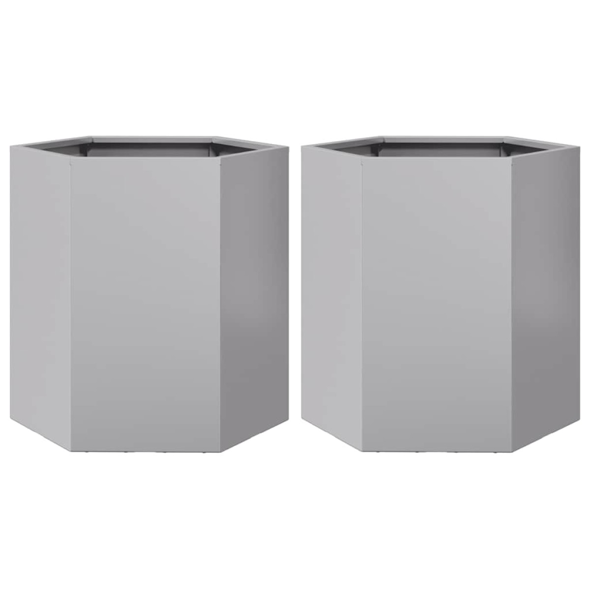 vidaXL Ζαρντινιέρες Κήπου 2τεμ Εξάγωνη 46x40x45 εκ Γαλβανισμένο Χάλυβα