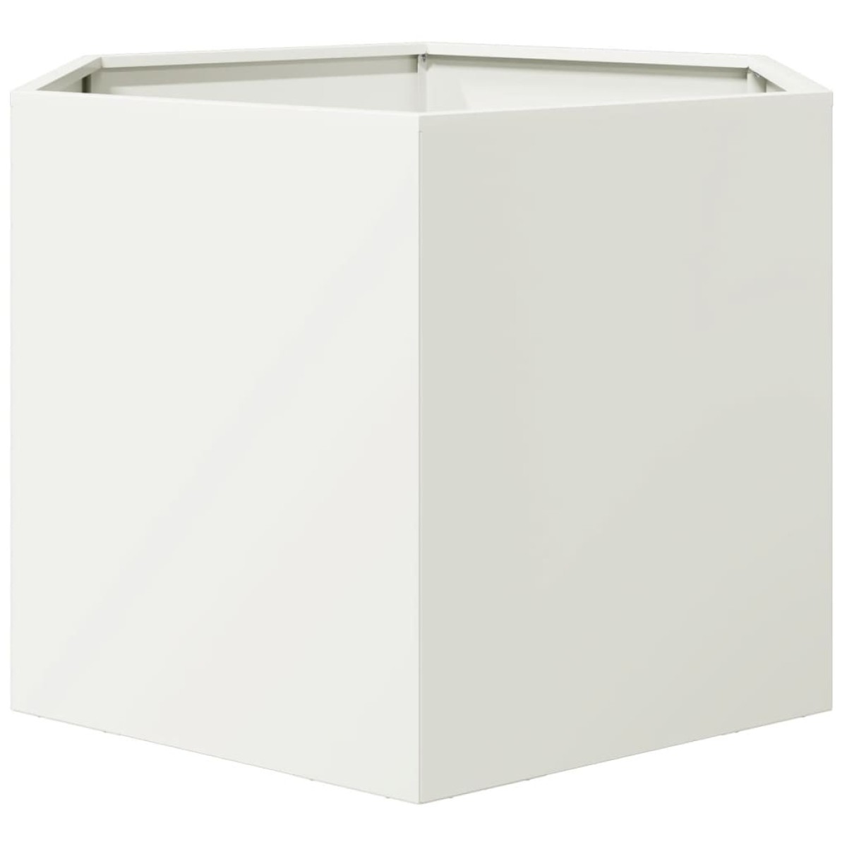 vidaXL Ζαρντινιέρα Κήπου Εξάγωνη Λευκή 69x60x45 εκ. Ατσάλι