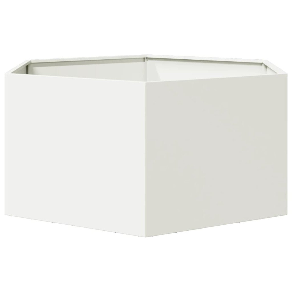 vidaXL Ζαρντινιέρα Κήπου Εξάγωνη Λευκή 104x90x45 εκ. Ατσάλι