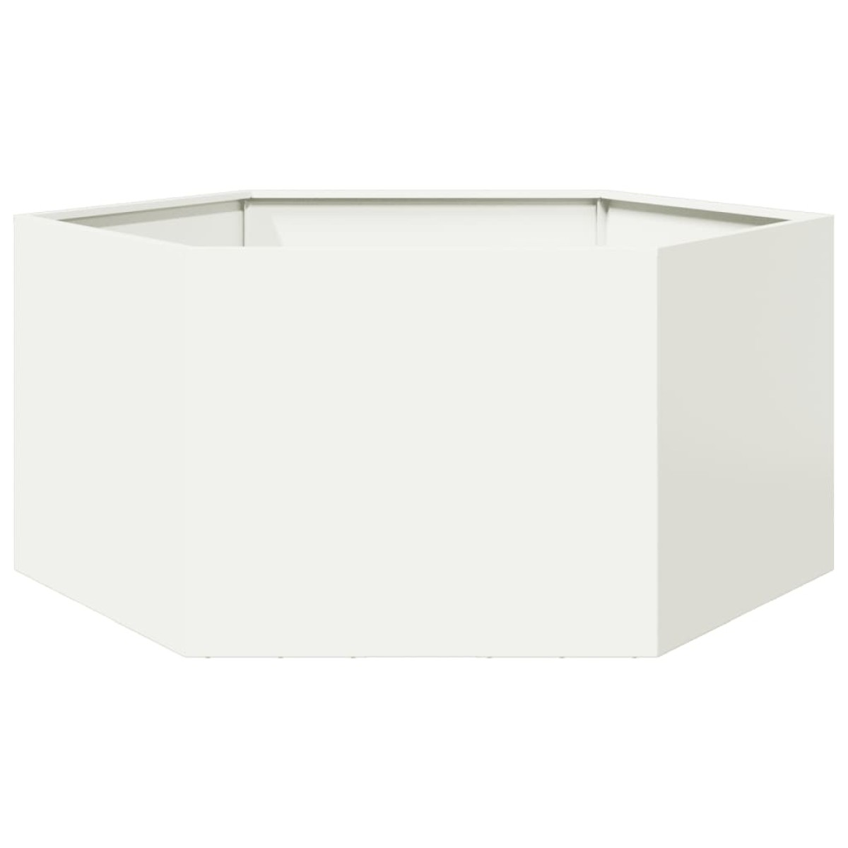 vidaXL Ζαρντινιέρα Κήπου Εξάγωνη Λευκή 104x90x45 εκ. Ατσάλι