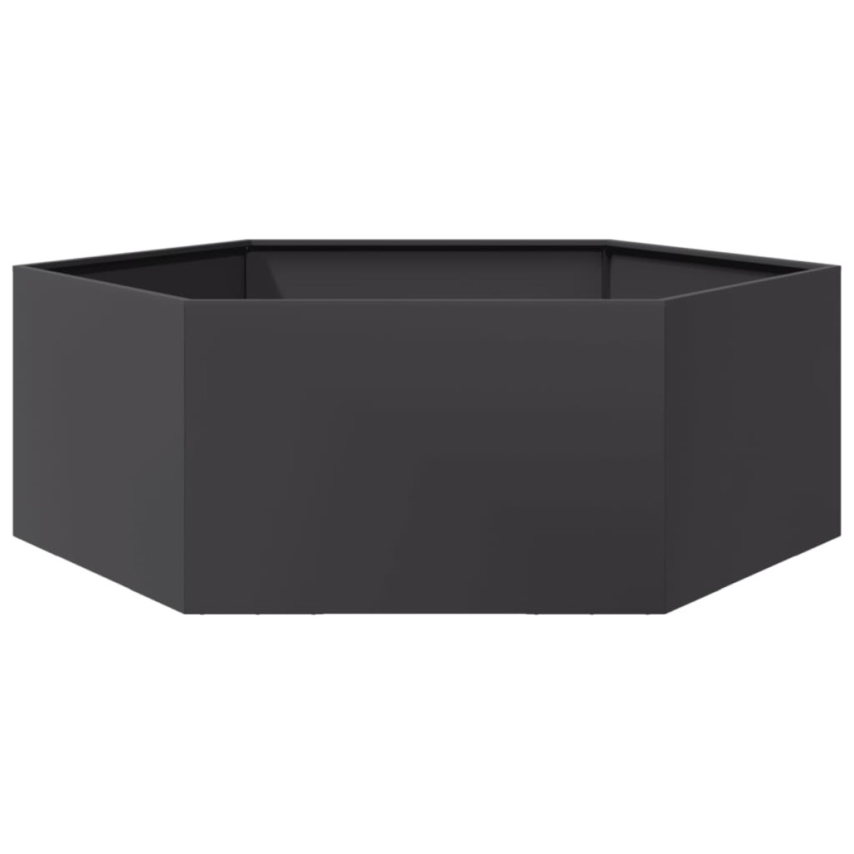 vidaXL Ζαρντινιέρα Κήπου Εξάγωνη Μαύρη 138x120x45 εκ. Ατσάλι