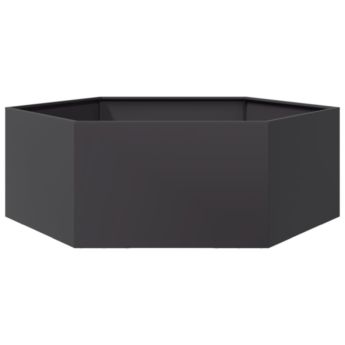 vidaXL Ζαρντινιέρα Κήπου Εξάγωνη Μαύρη 138x120x45 εκ. Ατσάλι