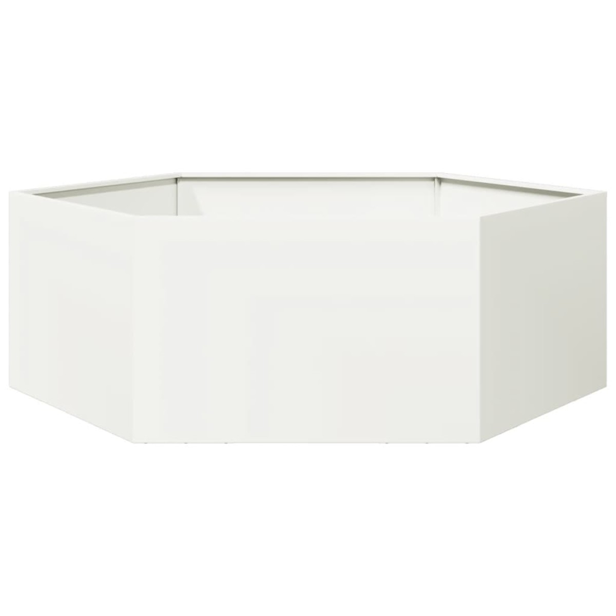 vidaXL Ζαρντινιέρα Κήπου Εξάγωνη Λευκή 138x120x45 εκ. Ατσάλι