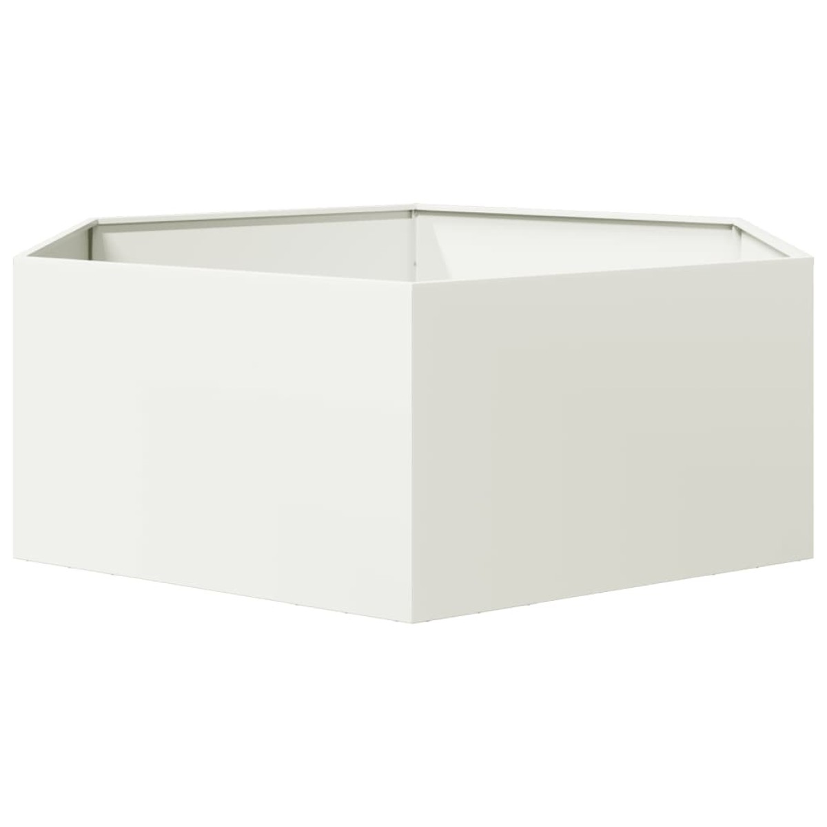 vidaXL Ζαρντινιέρα Κήπου Εξάγωνη Λευκή 138x120x45 εκ. Ατσάλι