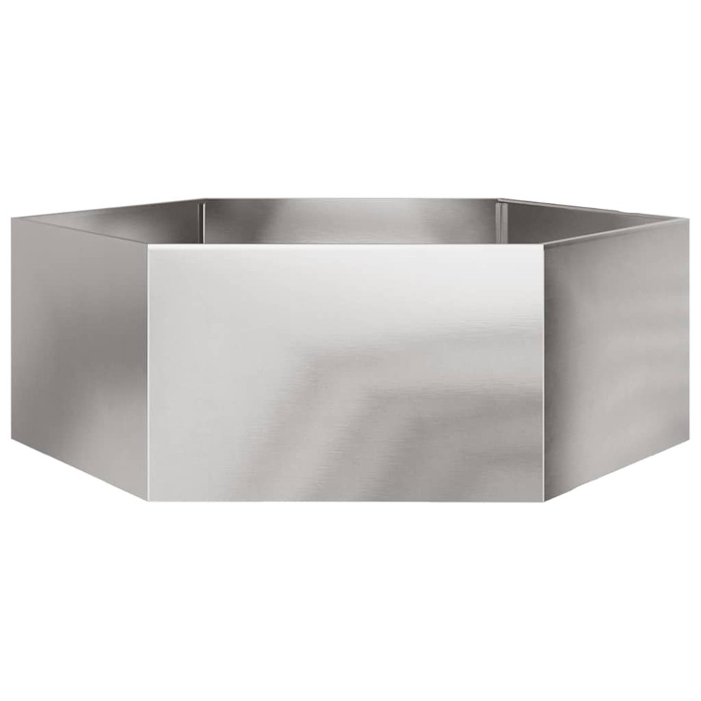 vidaXL Ζαρντινιέρα Κήπου Εξάγωνη 138x120x45 εκ. Ανοξείδωτο Ατσάλι