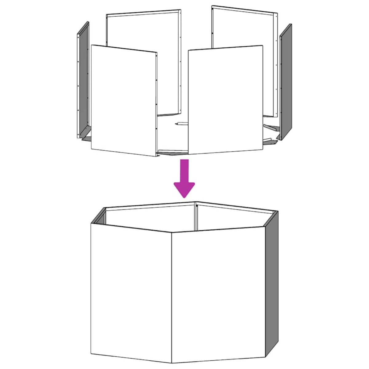 vidaXL Ζαρντινιέρα Κήπου Εξάγωνη 138x120x45 εκ. Ανοξείδωτο Ατσάλι