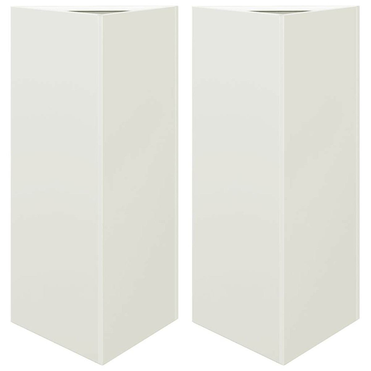 vidaXL Ζαρντινιέρες Κήπου 2 τεμ. Λευκό Τρίγωνο 40x34,5x75εκ από Ατσάλι