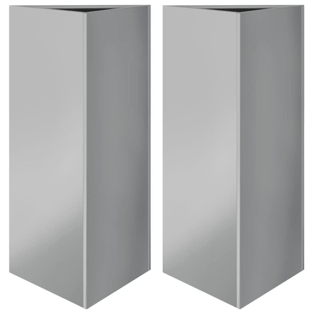 vidaXL Ζαρντινιέρες Κήπου 2 τεμ. Τρίγωνο 40x34,5x75 εκ Γαλβ. Ατσάλι