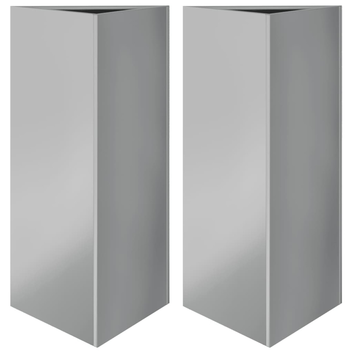 vidaXL Ζαρντινιέρες Κήπου 2 τεμ. Τρίγωνο 40x34,5x75 εκ Γαλβ. Ατσάλι