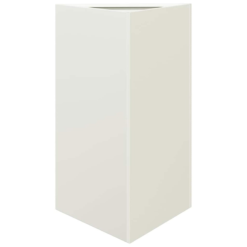 vidaXL Ζαρντινιέρα Κήπου Λευκό Τρίγωνο 50x43x75 εκ. από Ατσάλι