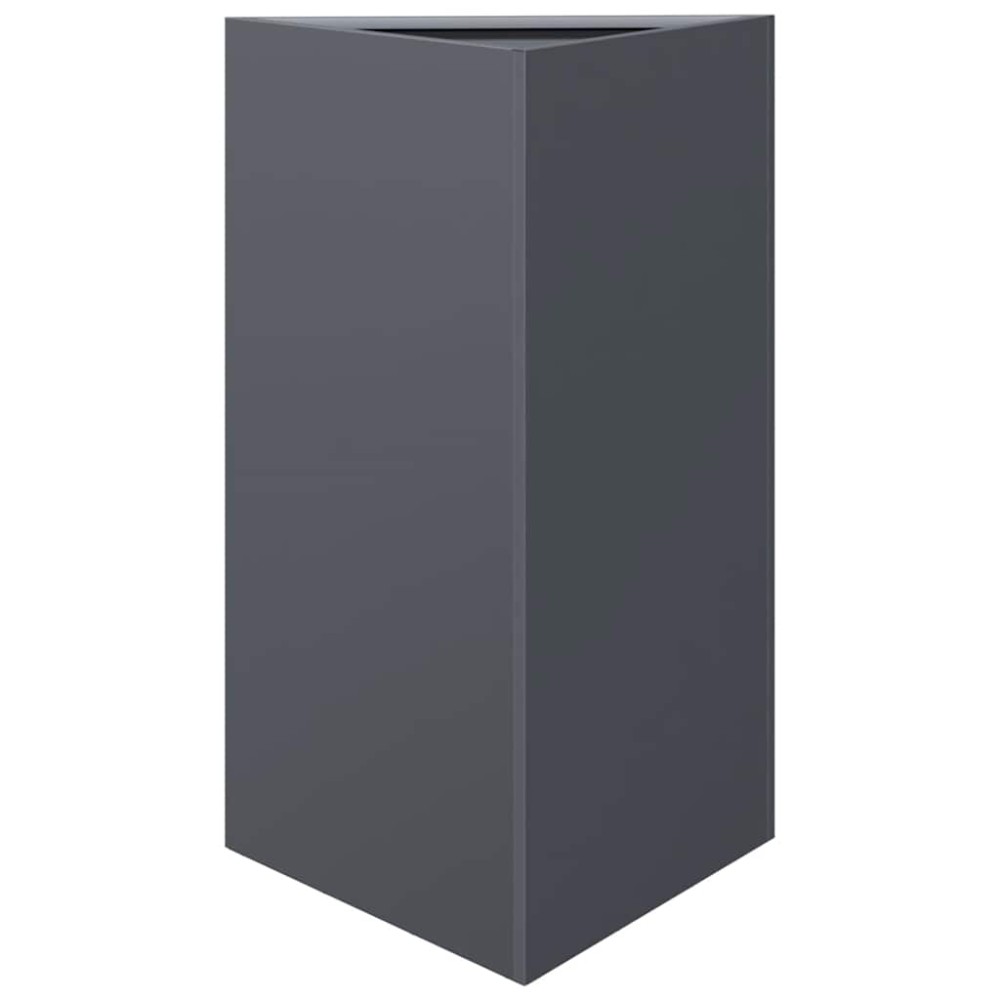 vidaXL Ζαρντινιέρα Κήπου Ανθρακί Τρίγωνο 50x43x75 εκ. Ατσάλι