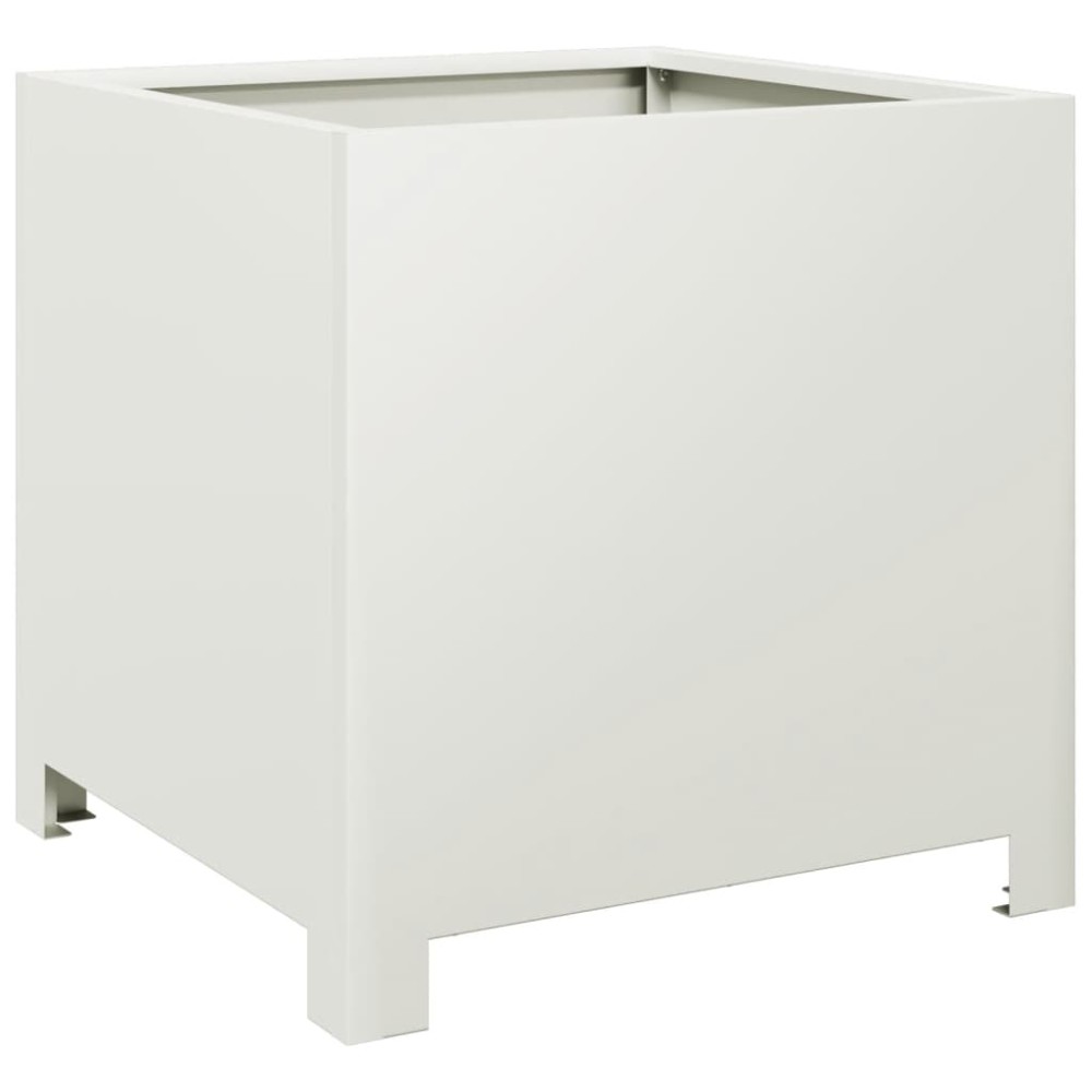 vidaXL Ζαρντινιέρα Λευκή 40 x 40 x 40 εκ. από Ατσάλι