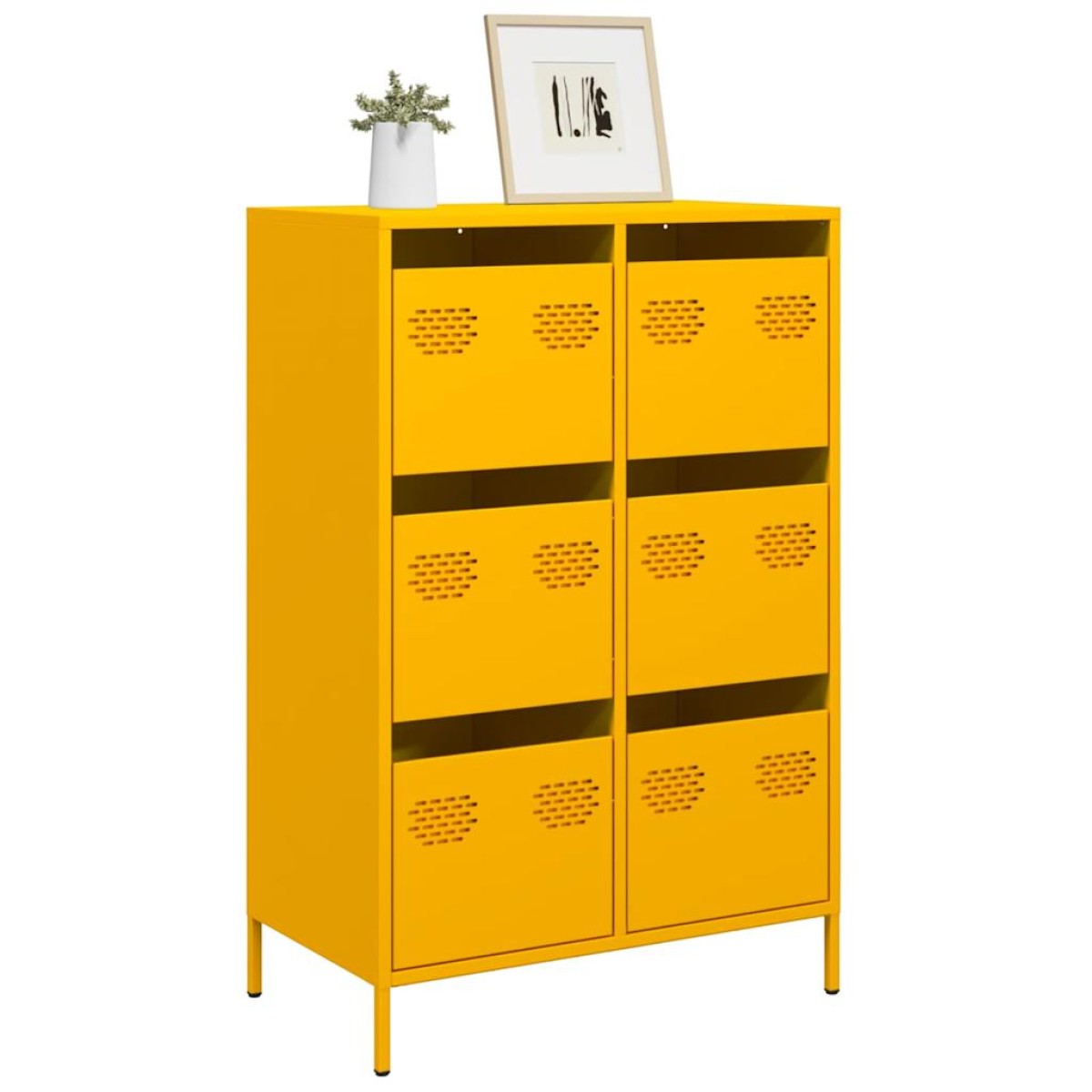 vidaXL Ντουλάπι Μουσταρδί 68x39x101,5 εκ. από Ατσάλι