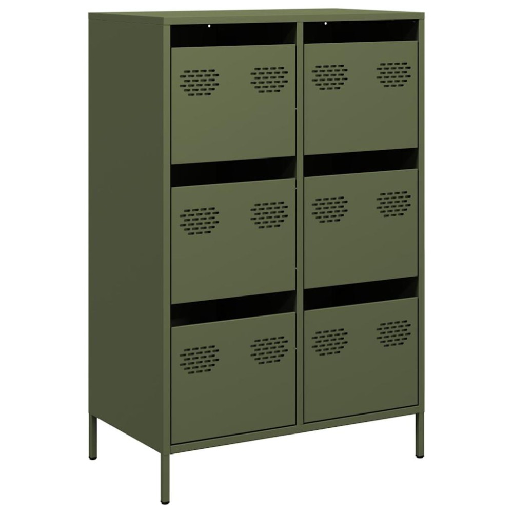 vidaXL Ντουλάπι Πράσινο Λαδί 68x39x101,5 εκ. από Ατσάλι