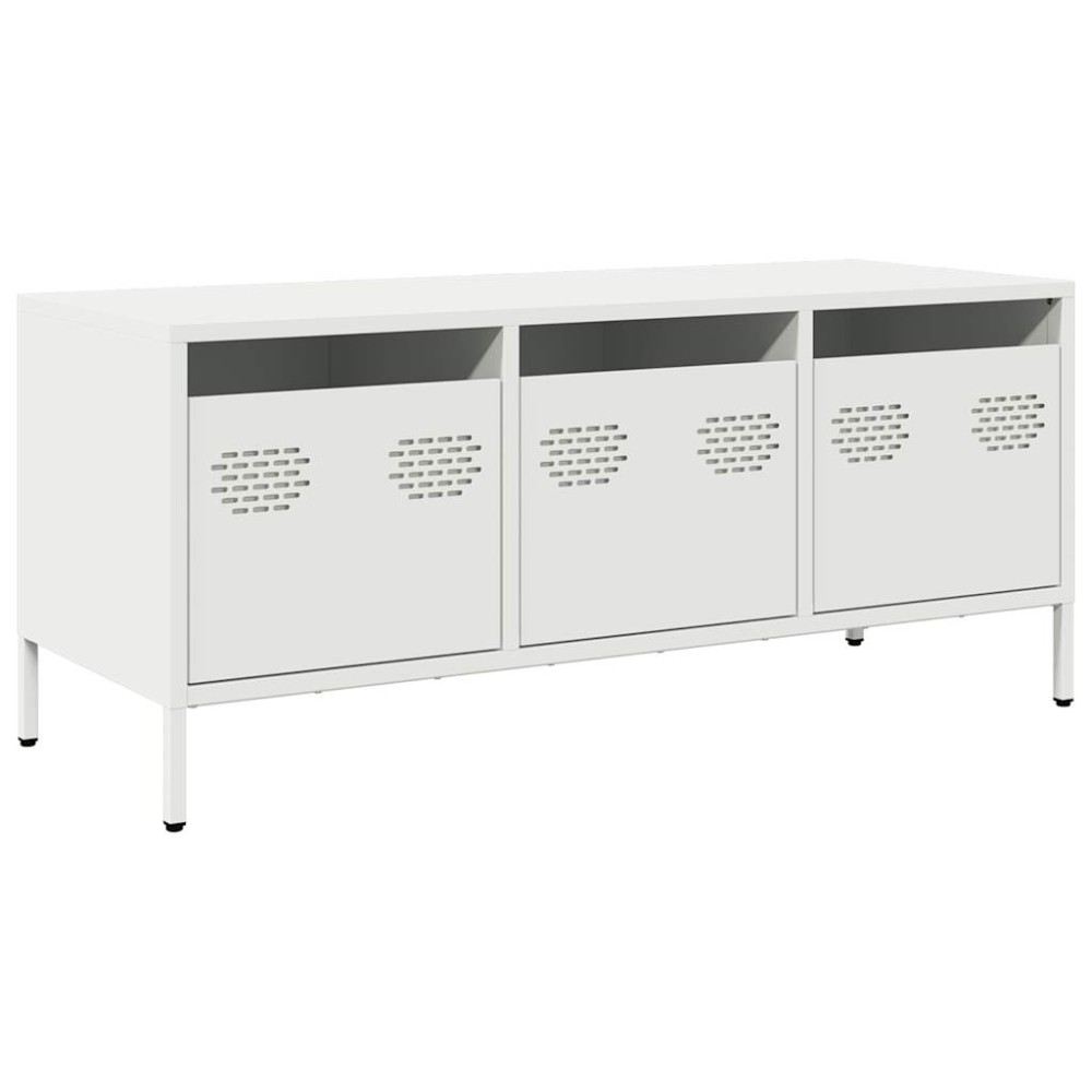 vidaXL Έπιπλο Τηλεόρασης Λευκό 101,5x39x43,5 εκ. Ατσάλι Ψυχρής Έλασης