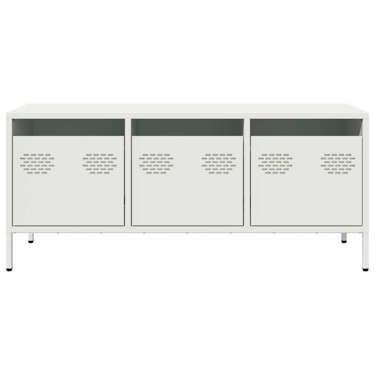 vidaXL Έπιπλο Τηλεόρασης Λευκό 101,5x39x43,5 εκ. Ατσάλι Ψυχρής Έλασης