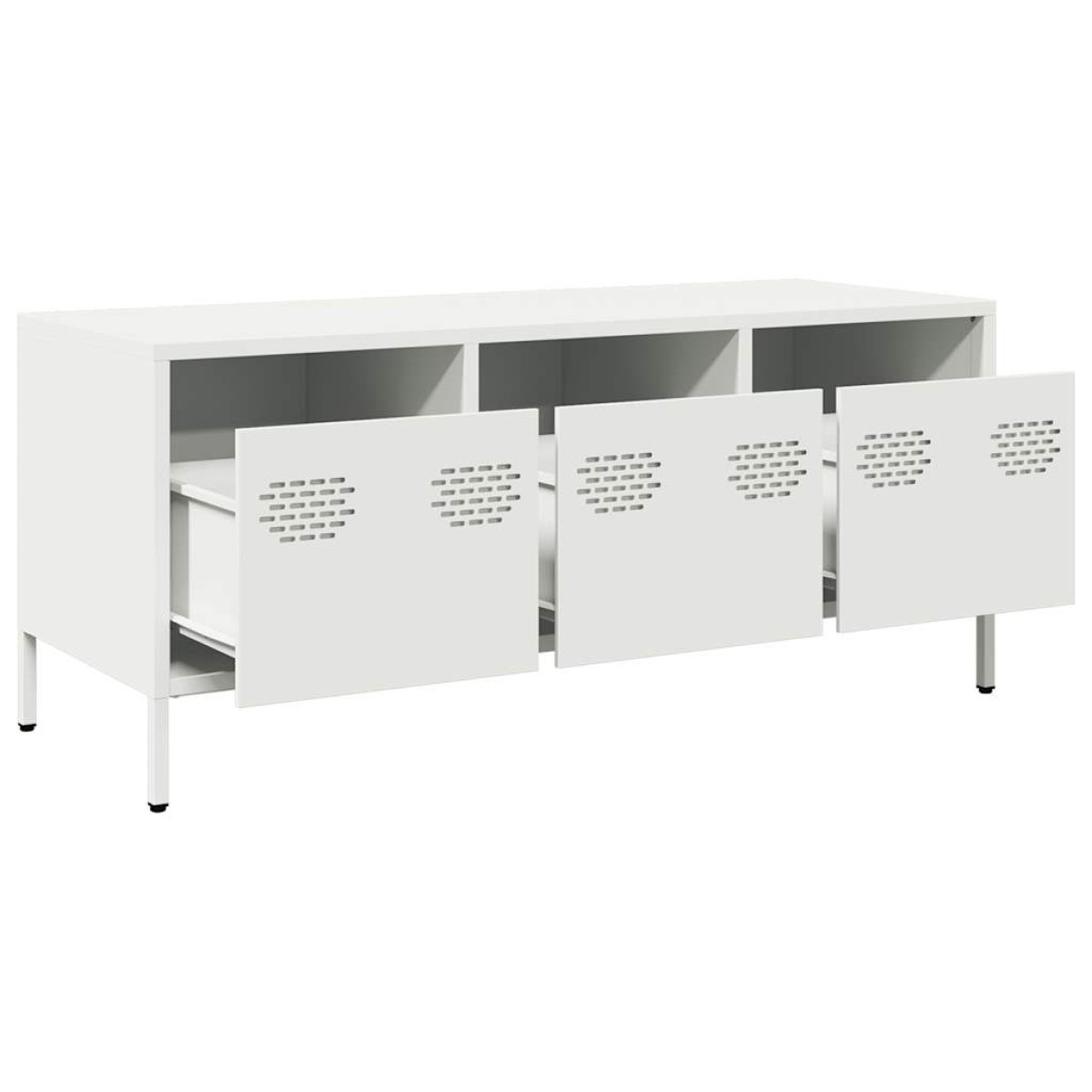 vidaXL Έπιπλο Τηλεόρασης Λευκό 101,5x39x43,5 εκ. Ατσάλι Ψυχρής Έλασης