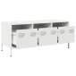 vidaXL Έπιπλο Τηλεόρασης Λευκό 101,5x39x43,5 εκ. Ατσάλι Ψυχρής Έλασης