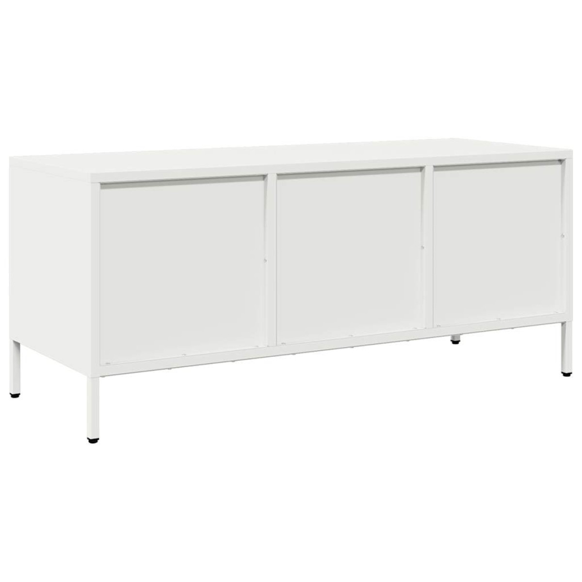 vidaXL Έπιπλο Τηλεόρασης Λευκό 101,5x39x43,5 εκ. Ατσάλι Ψυχρής Έλασης
