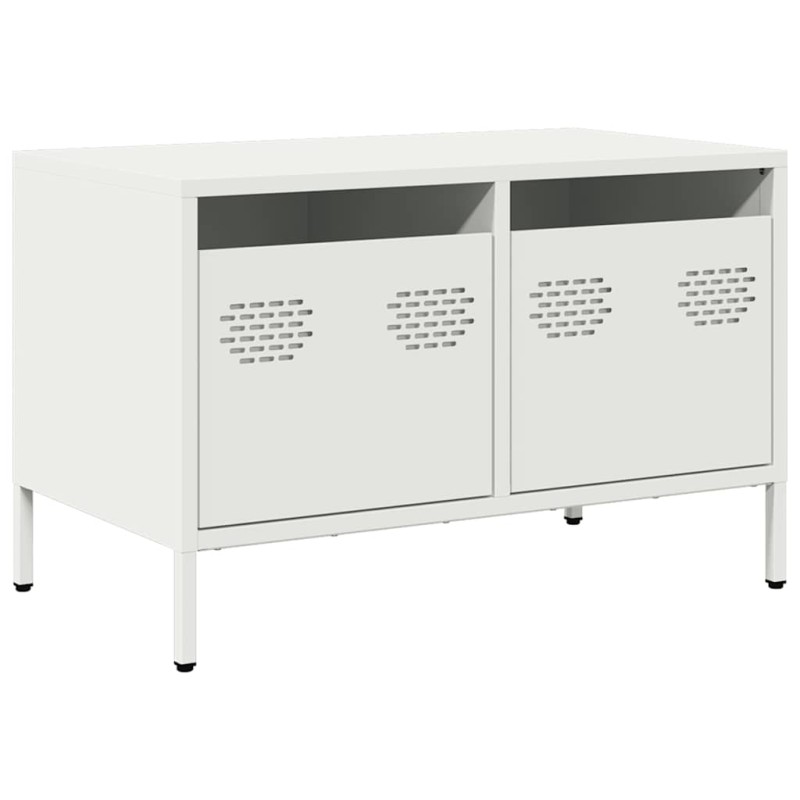 vidaXL Έπιπλο Τηλεόρασης Λευκό 68x39x43,5 εκ. Ατσάλι Ψυχρής Έλασης