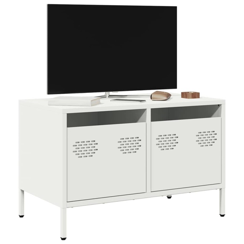 vidaXL Έπιπλο Τηλεόρασης Λευκό 68x39x43,5 εκ. Ατσάλι Ψυχρής Έλασης