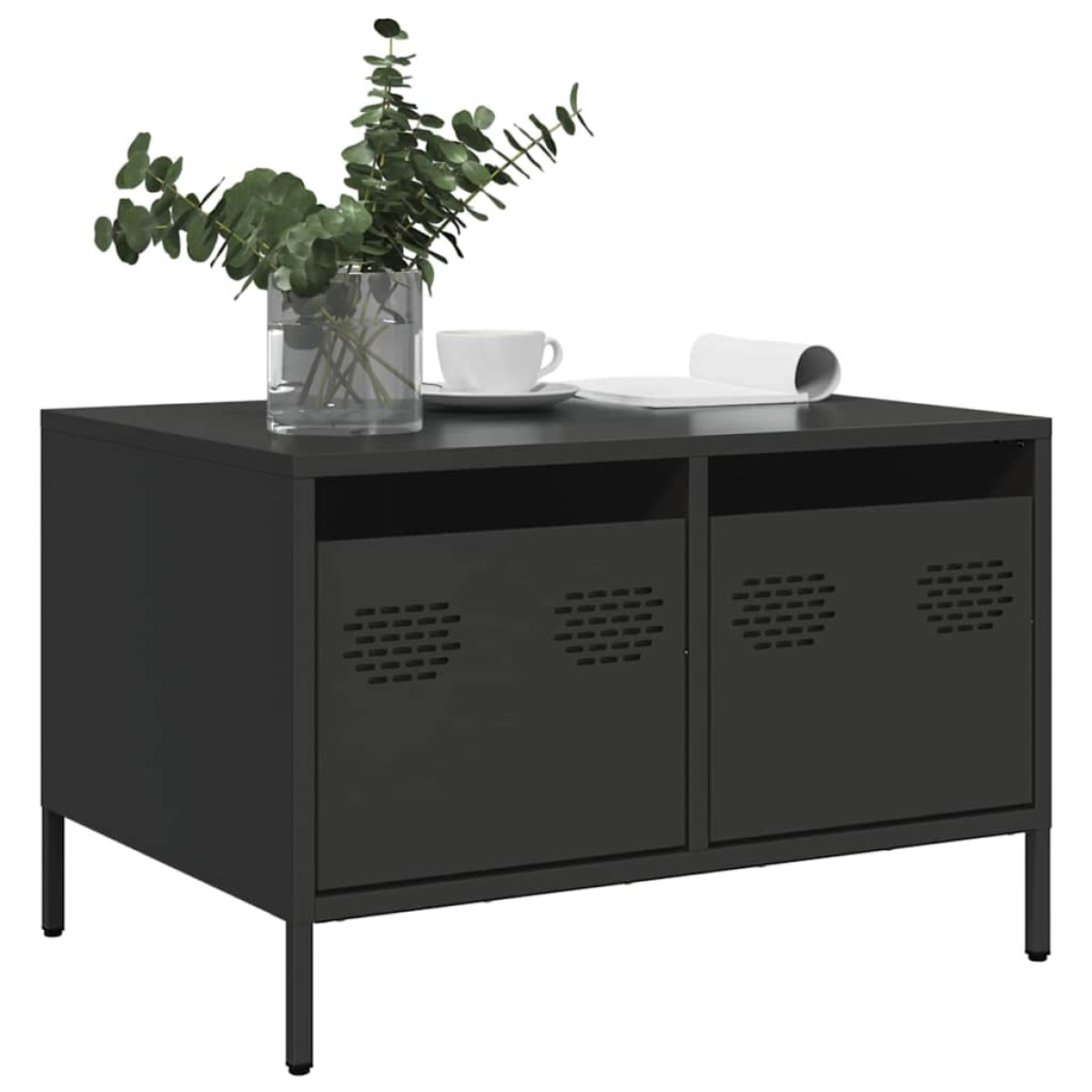 vidaXL Έπιπλο Τηλεόρασης Μαύρο 68x50x43,5 εκ. Χάλυβας Ψυχρής Έλασης