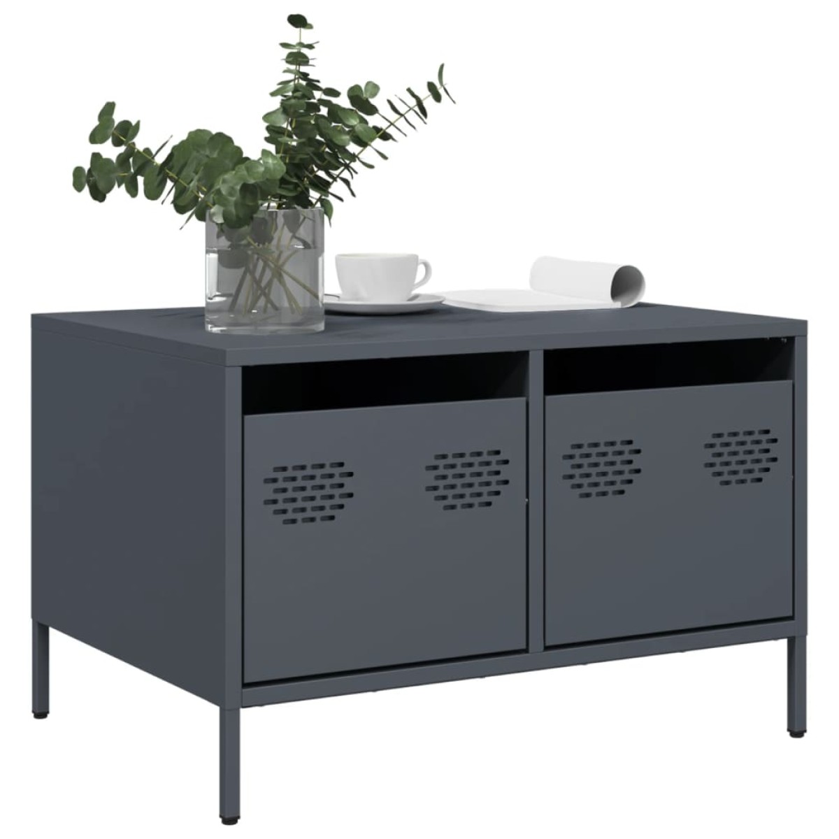 vidaXL Έπιπλο Τηλεόρασης Ανθρακί 68x50x43,5 εκ. Ατσάλι Ψυχρής Έλασης
