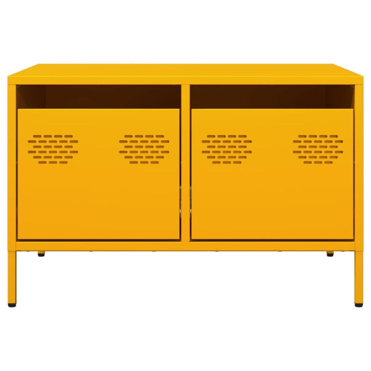 vidaXL Έπιπλο Τηλεόρασης Μουσταρδί 68x50x43,5 εκ. Ατσάλι Ψυχρής Έλασης