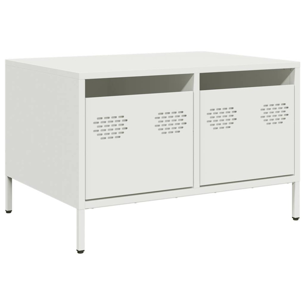 vidaXL Έπιπλο Τηλεόρασης Λευκό 68x50x43,5 εκ. Χάλυβας Ψυχρής Έλασης