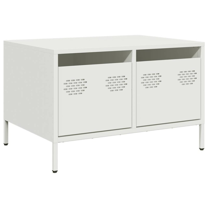 vidaXL Έπιπλο Τηλεόρασης Λευκό 68x50x43,5 εκ. Χάλυβας Ψυχρής Έλασης