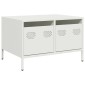 vidaXL Έπιπλο Τηλεόρασης Λευκό 68x50x43,5 εκ. Χάλυβας Ψυχρής Έλασης