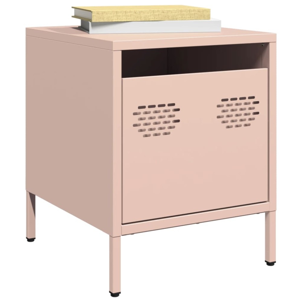 vidaXL Κομοδίνα 2 τεμ. Ροζ 35x39x43,5 εκ. από Χάλυβα