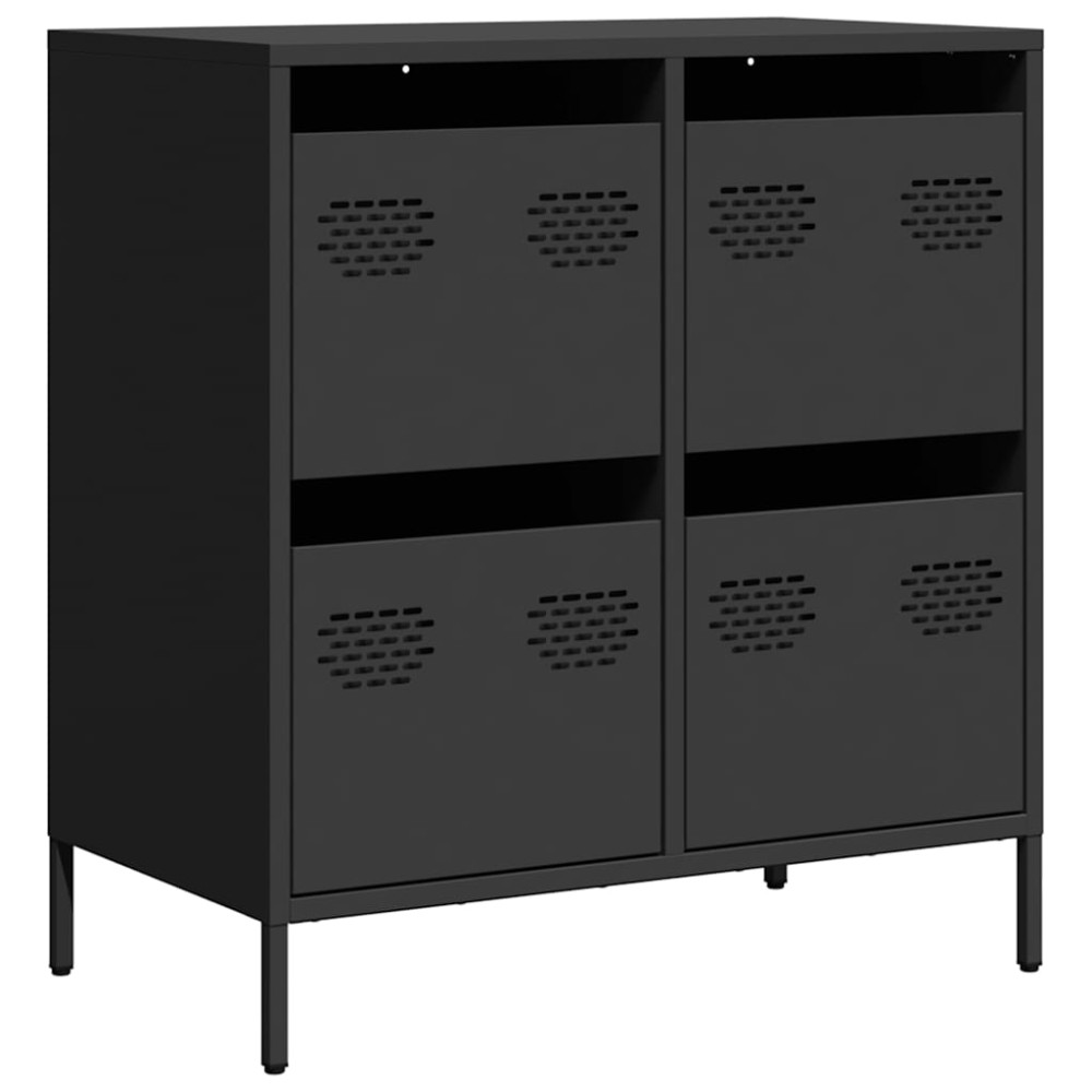 vidaXL Ντουλάπι Μαύρο 68x39x73,5 εκ. από Χάλυβα Ψυχρής Έλασης