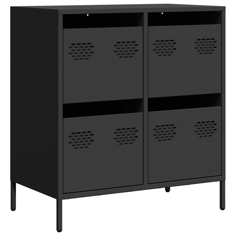 vidaXL Ντουλάπι Μαύρο 68x39x73,5 εκ. από Χάλυβα Ψυχρής Έλασης
