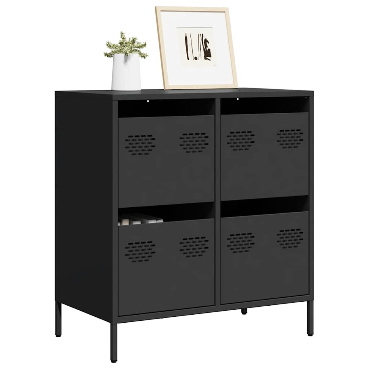 vidaXL Ντουλάπι Μαύρο 68x39x73,5 εκ. από Χάλυβα Ψυχρής Έλασης